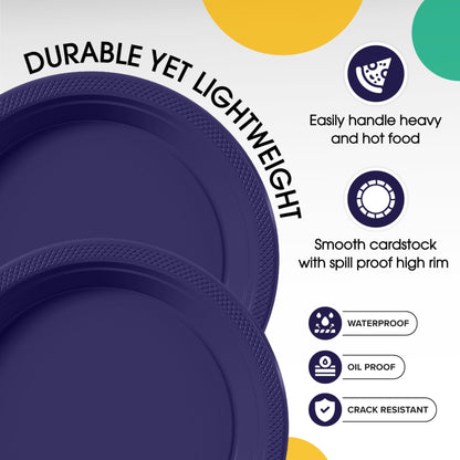 10 In. Navy Plastic Plates - 50 Ct.