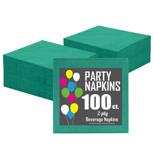 Turquoise Beverage Napkins -100 Ct..