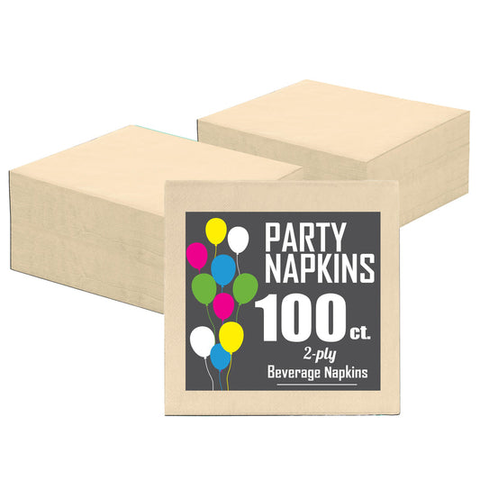 Ivory Beverage Napkins -100 Ct..