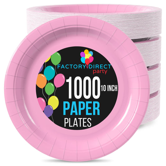 10 In. Pink Paper Plates | Case of 1000