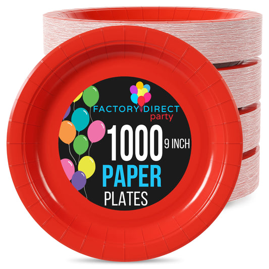 9 In. Red Paper Plates | Case of 1000