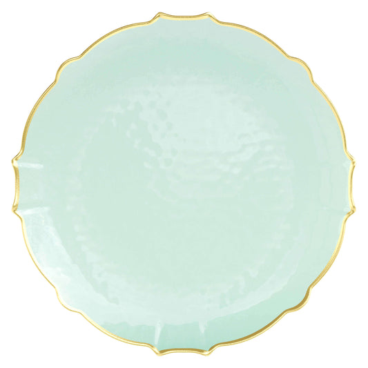 10.25" Mint/Gold Petal Plates 20 Ct.