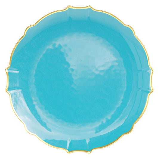 10.25" Peacock/Gold Petal Plates 20 Ct.