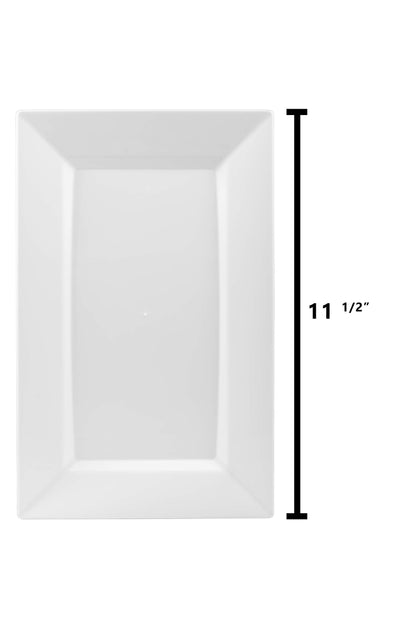 11.5 In. White Rectangular Plates - 10 Ct.