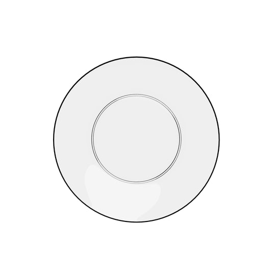 8 In. Classic Clear & Black Rim Design Plastic Plates | 120 Count