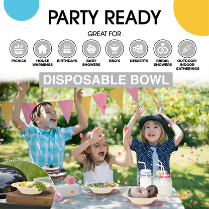 12 oz Ivory Plastic Bowls (50)