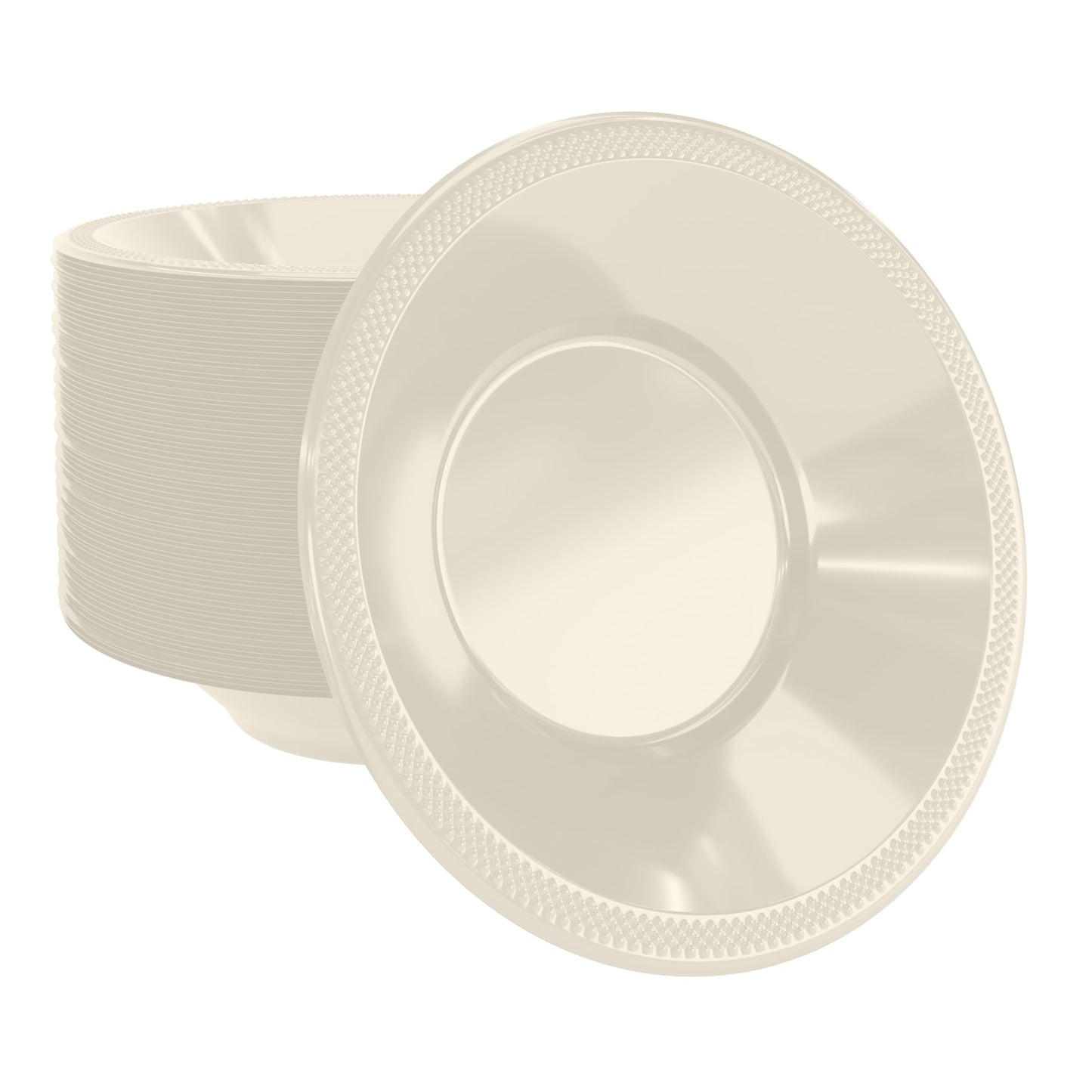 12 oz Ivory Plastic Bowls (50)