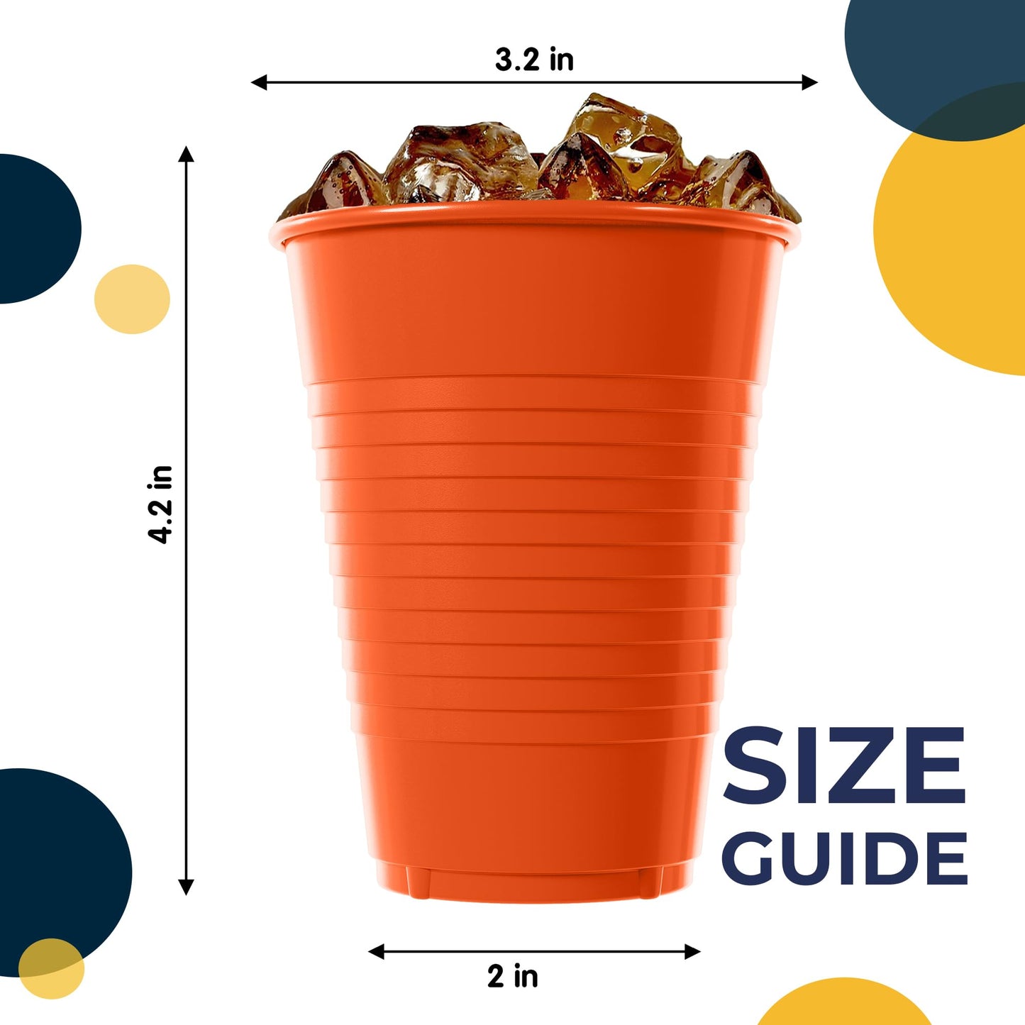 12 Oz. Orange Plastic Cups | Case of 600