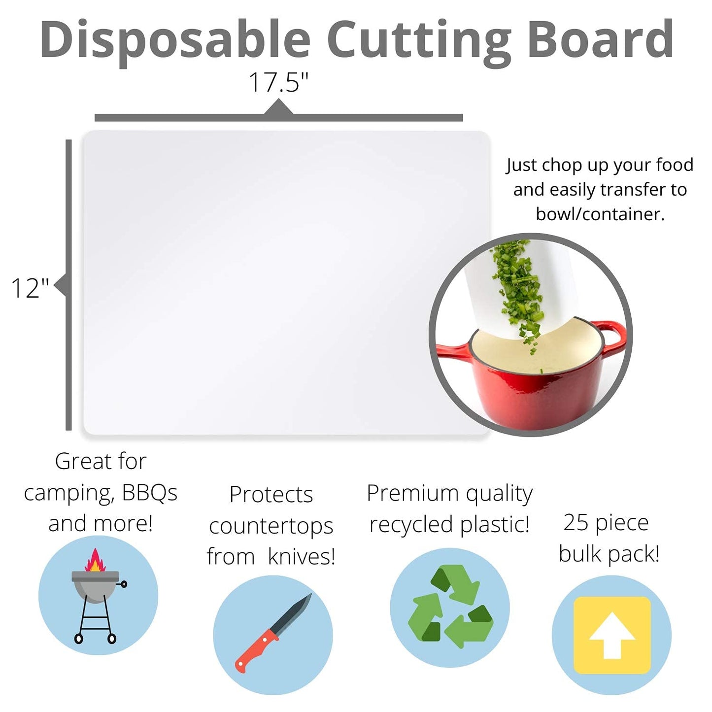 12 In. x 17.5 In. | Disposable Cutting Board | 300 Count