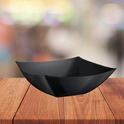 128 Oz. | Black Square Plastic Serving Bowl | 24 Count