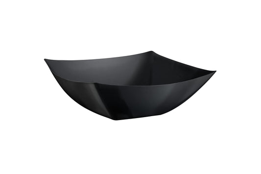 128 Oz. | Black Square Plastic Serving Bowl | 24 Count