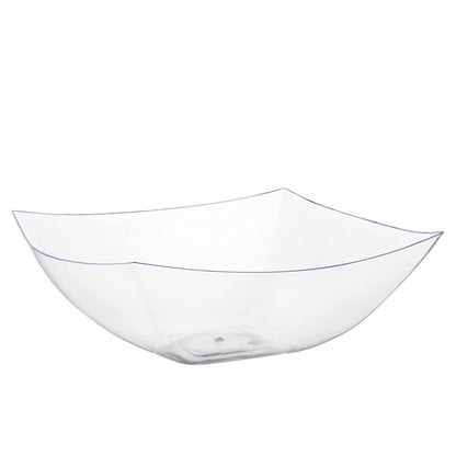 128 Oz. | Clear Square Plastic Serving Bowl | 24 Count