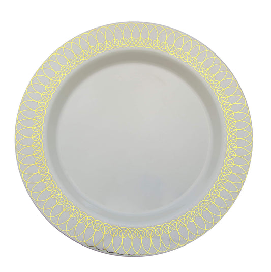 14 Oz. Gold Ovals Design Soup Bowls - 10 Ct.
