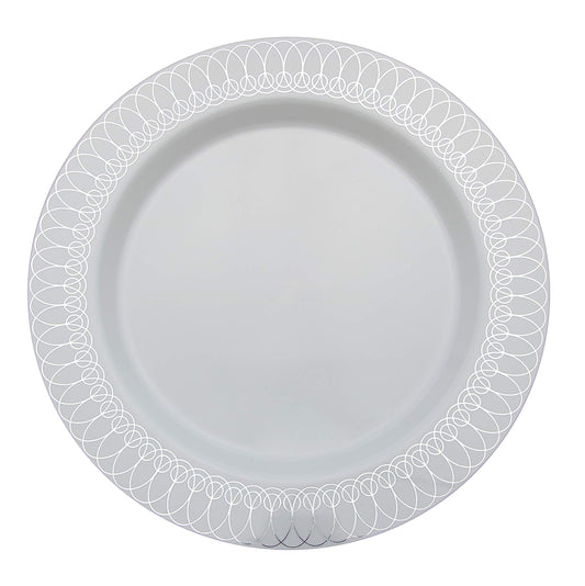 14 Oz. Silver Ovals Design Soup Bowls - 10 Ct.