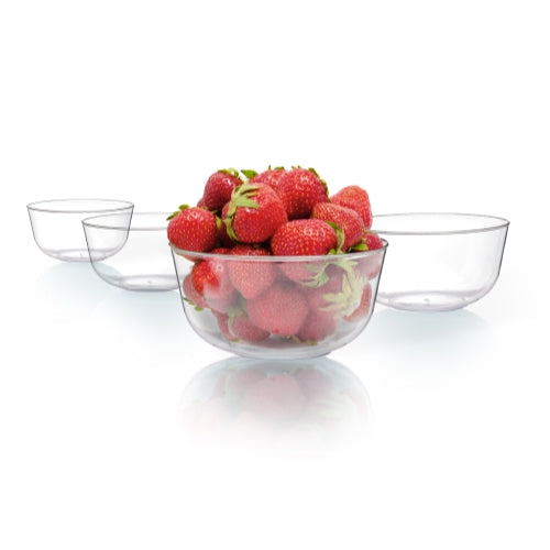 Clear With Silver Rim Plastic Bowls | 120 Count