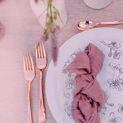 Exquisite Rose Gold Plastic Forks | 480 Count