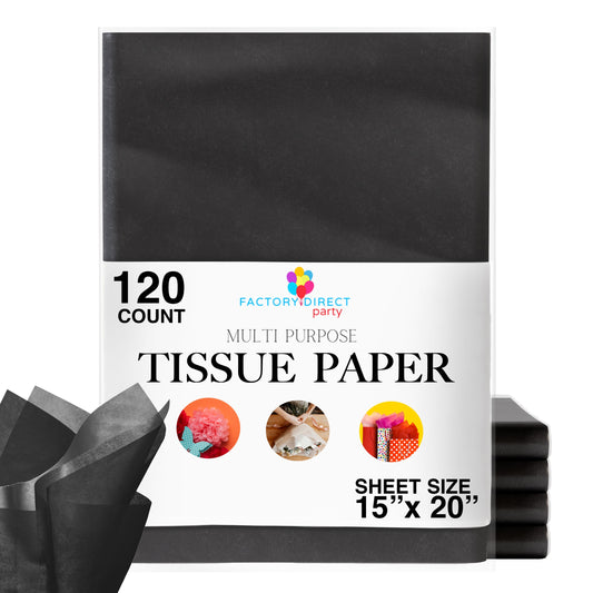 Black Tissue Paper 15"" x 20"" | 120 Sheets
