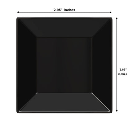 2.75 In. Black Square Miniature Plates - 20 Ct.