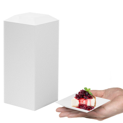 2.75 In. White Square Miniature Plates - 20 Ct.