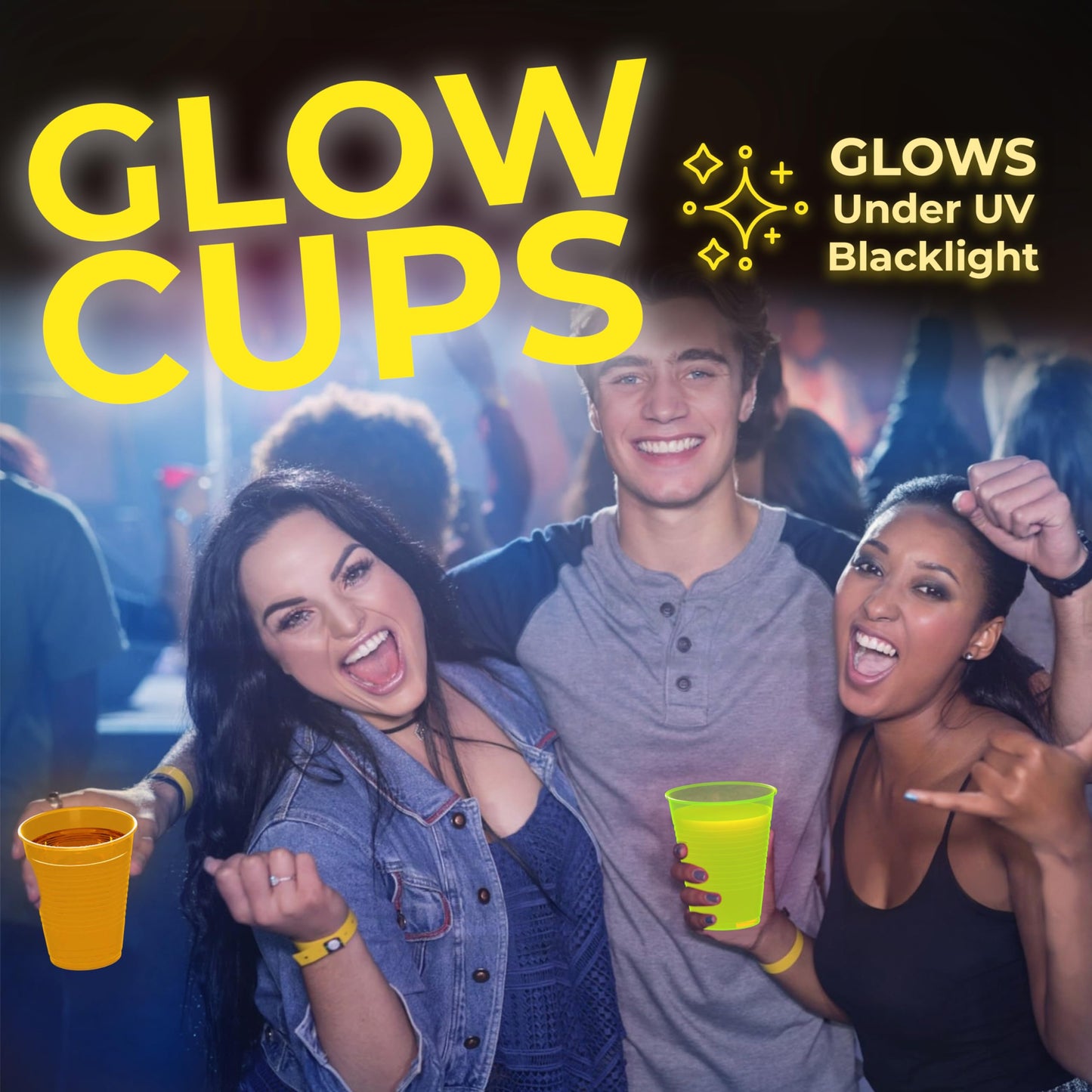 2 Oz. Neon Assorted Color Plastic Cups - 60 Ct.