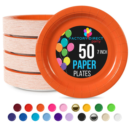 7 In. Orange Paper Plates | Case of 1000