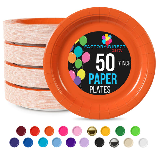 7 In. Orange Paper Plates | Case of 1000