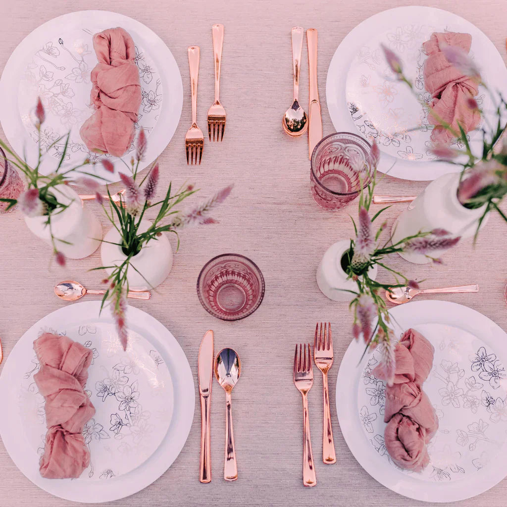 Exquisite Rose Gold Plastic Forks | 480 Count