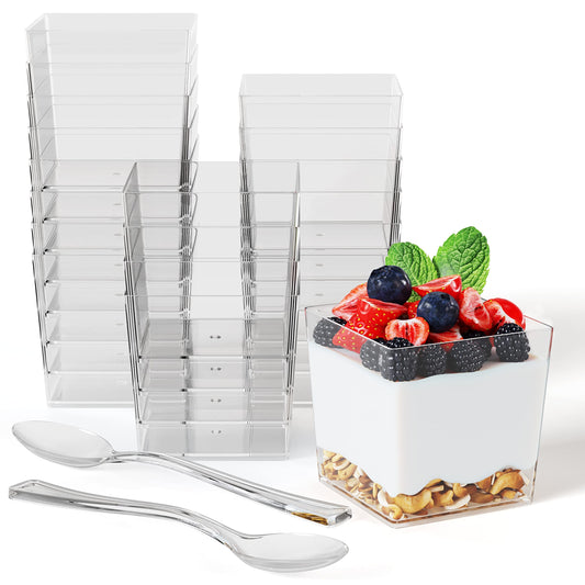 3.6 Oz. | Clear Square Mousse Cups | 480 Count