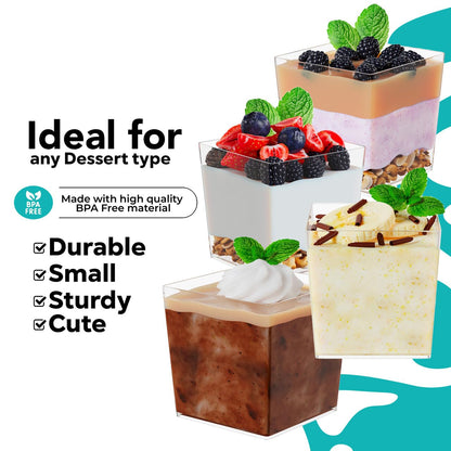 3.6 Oz. | Clear Square Mousse Cups | 480 Count