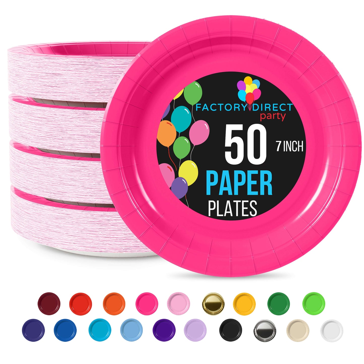 7 In. Cerise Paper Plates | Case of 1000