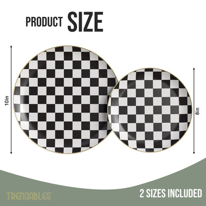 Earthtrends Checkered Design Plates Combo Set 20/20.