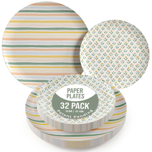 Earthtrends Folk Design Plates Combo Set 16/16.