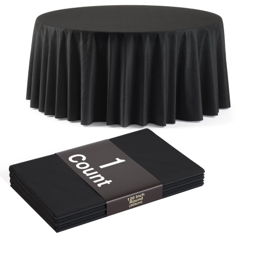 Premium 120" Round Black Table Cover