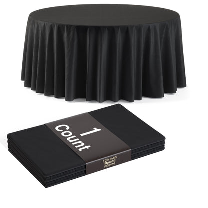 Premium 120" Round Black Table Cover