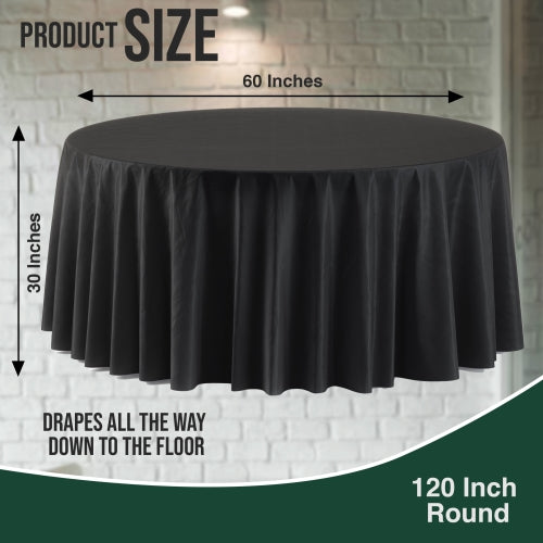 Premium 120" Round Black Table Cover