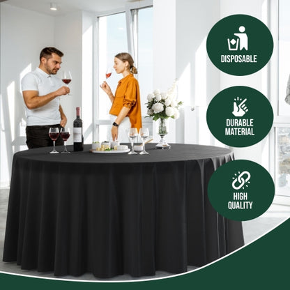 Premium 120" Round Black Table Cover
