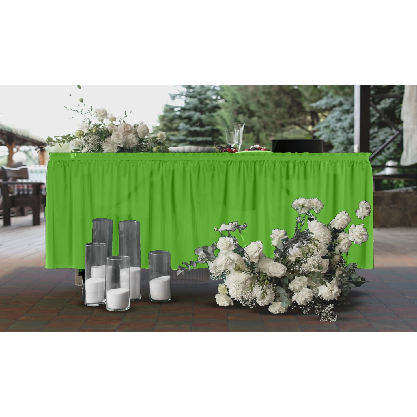 Lime Green Plastic Table Skirt