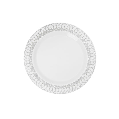 7.5 In. Silver Ovals Design Plates - 10 Ct.