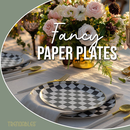 8 In. Earthtrends Checkered Design Plates | 20 Count