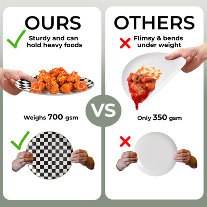 10 In. Earthtrends Checkered Design Plates | 20 Count