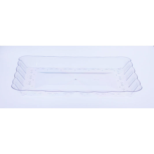 12 In. x 18 In. | Clear Plastic Rectangle Tray | 24 Count