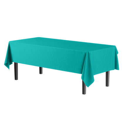 Exquisite Premium Plastic Tablecloth 54in. x 108in. Rectangle Table Cover - Teal