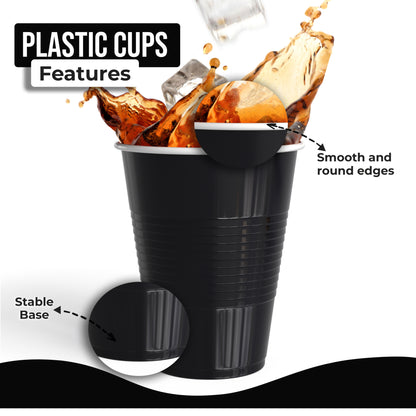 18 Oz. Black Plastic Cups - 50 Ct.