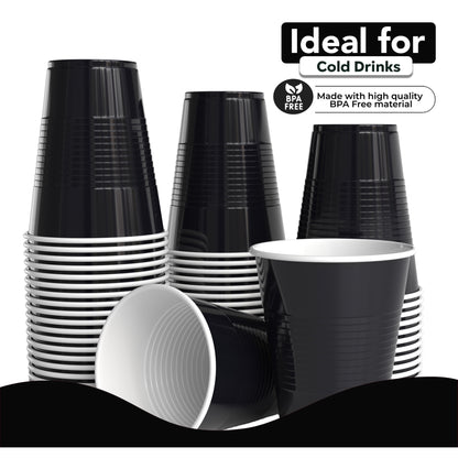 18 Oz. Black Plastic Cups - 50 Ct.