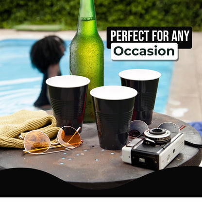 18 Oz. Black Plastic Cups - 50 Ct.
