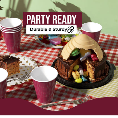18 oz Burgundy Plastic Cups - 50 Ct.