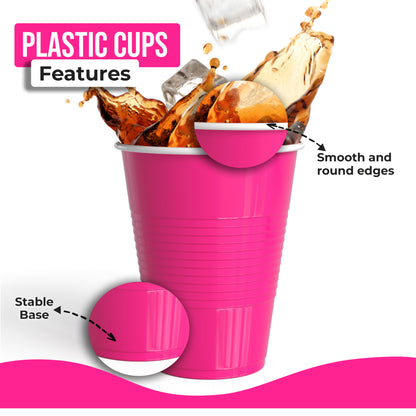 18 Oz. Cerise Plastic Cups - 50 Ct.