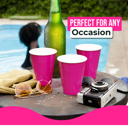 18 Oz. Cerise Plastic Cups - 50 Ct.