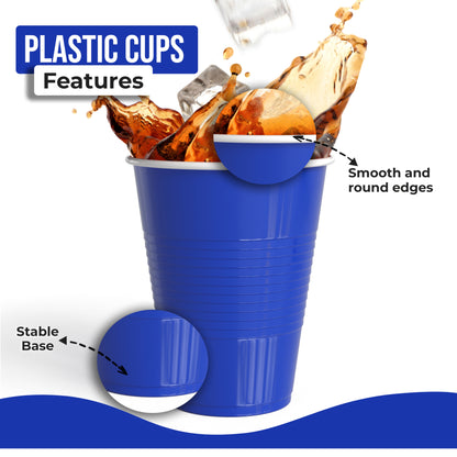 18 Oz. Dark Blue Plastic Cups - 50 Ct.