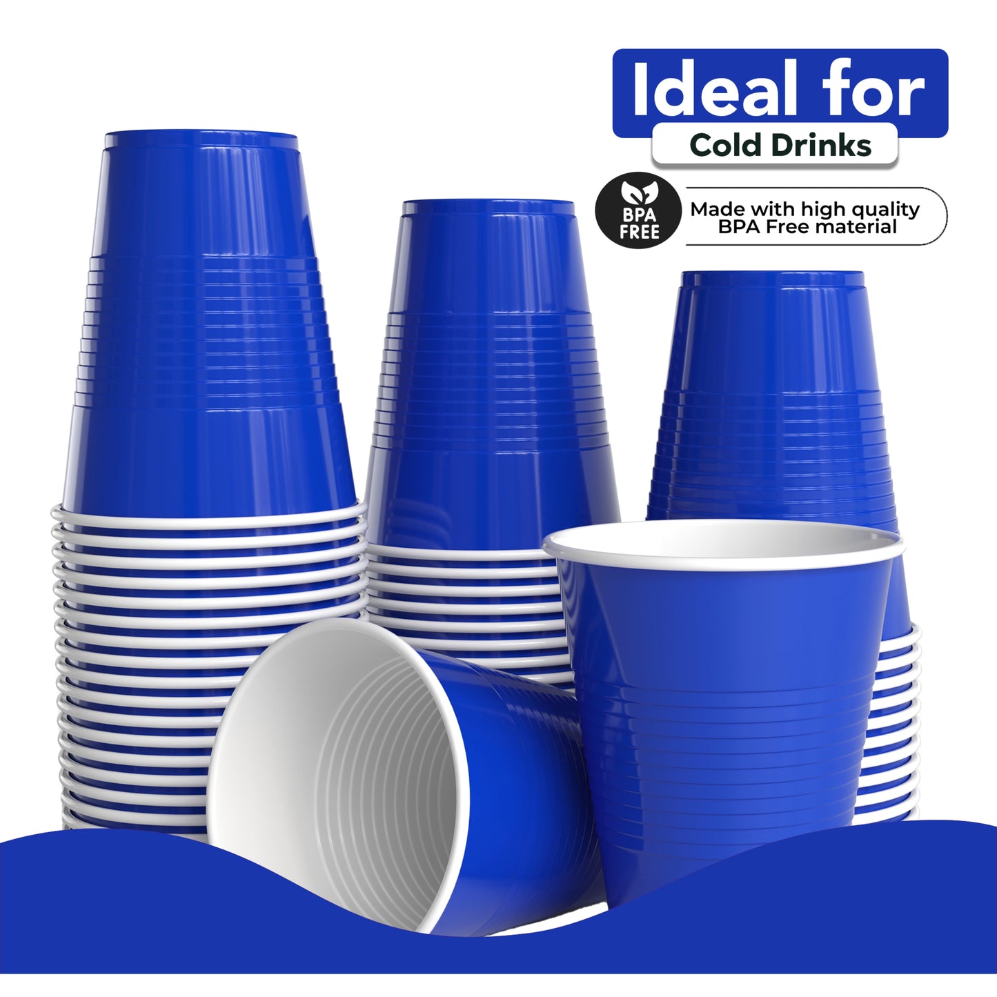 18 Oz. Dark Blue Plastic Cups - 50 Ct.